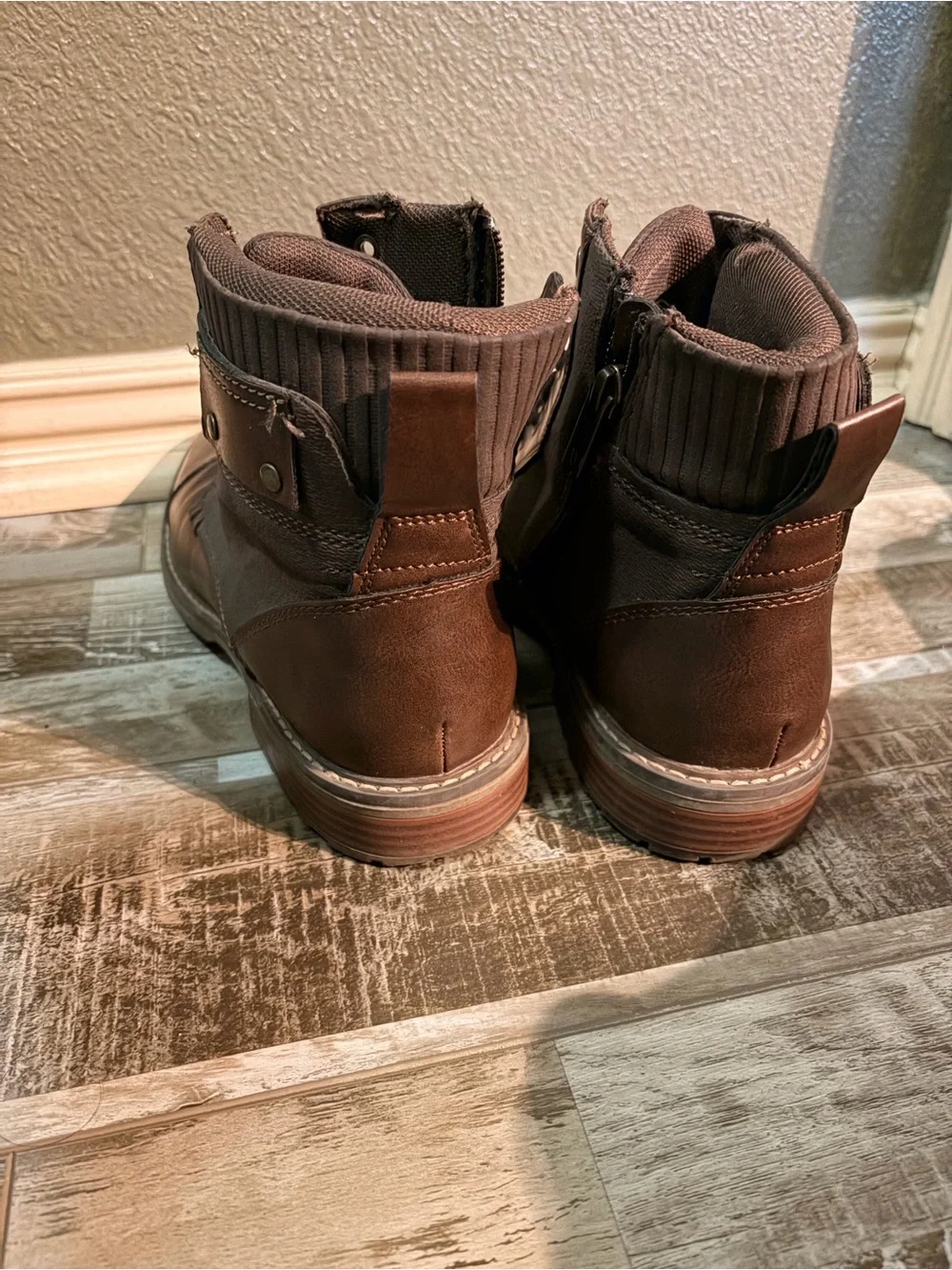 Sonoma Men's Dark Brown Lace-Up Leather Combat Boots